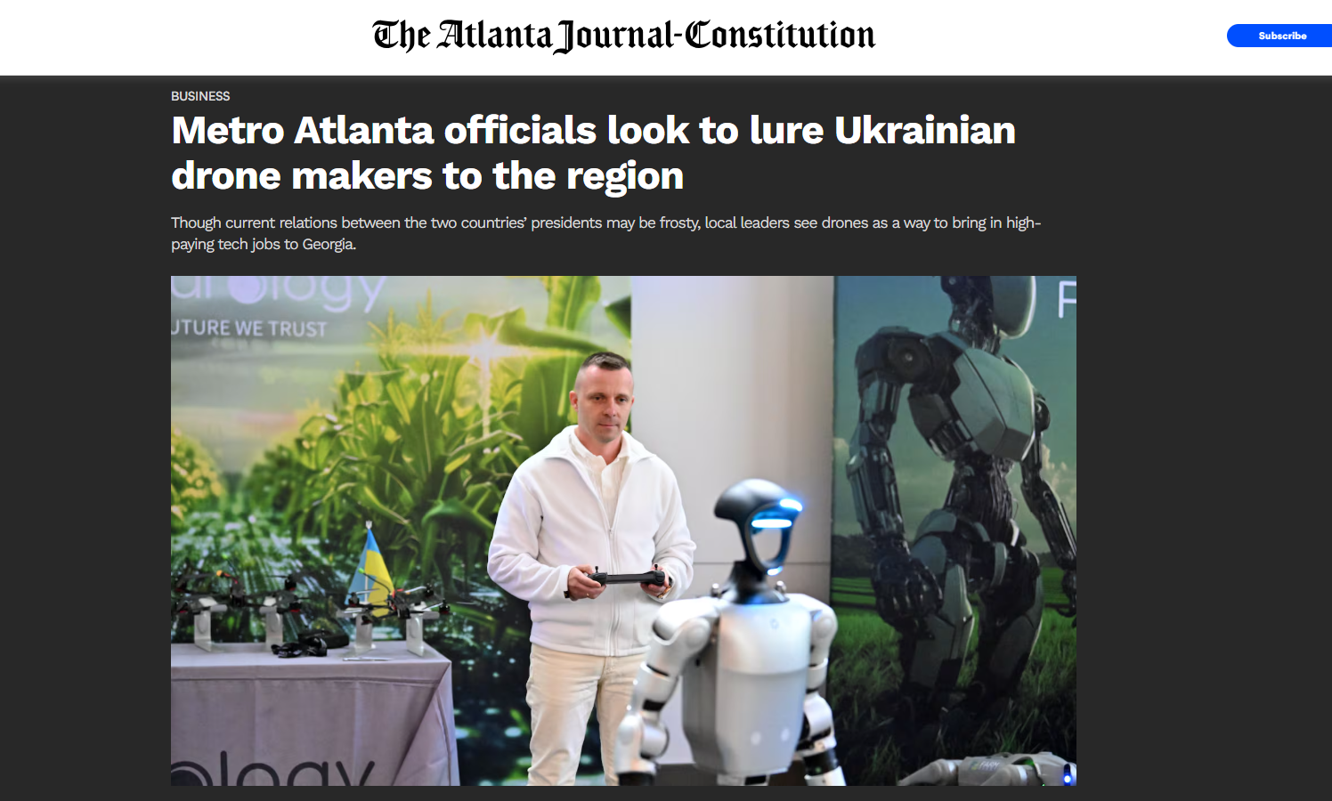The Atlanta Journal-Constitution: Metro Atlanta officials look to lure Ukrainian drone makers to the region