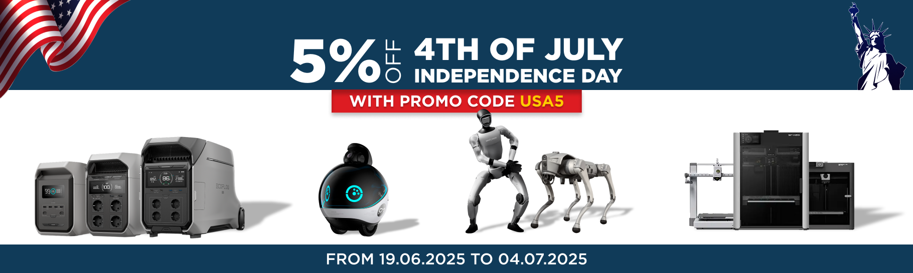 To celebrate Independence Day — 5% off technologies inspired by freedom
