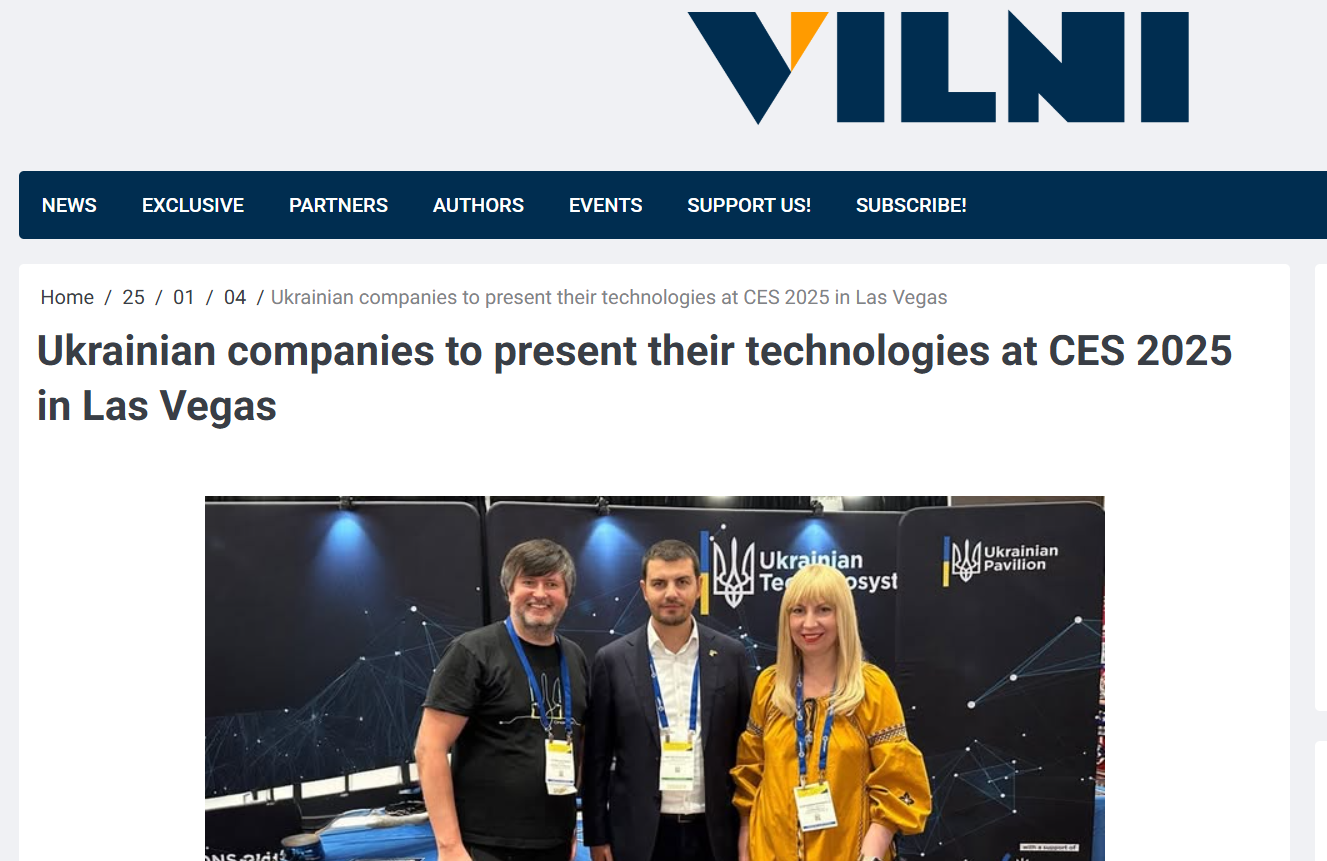 VILNI: Ukrainian companies to present their technologies at CES 2025 in Las Vegas