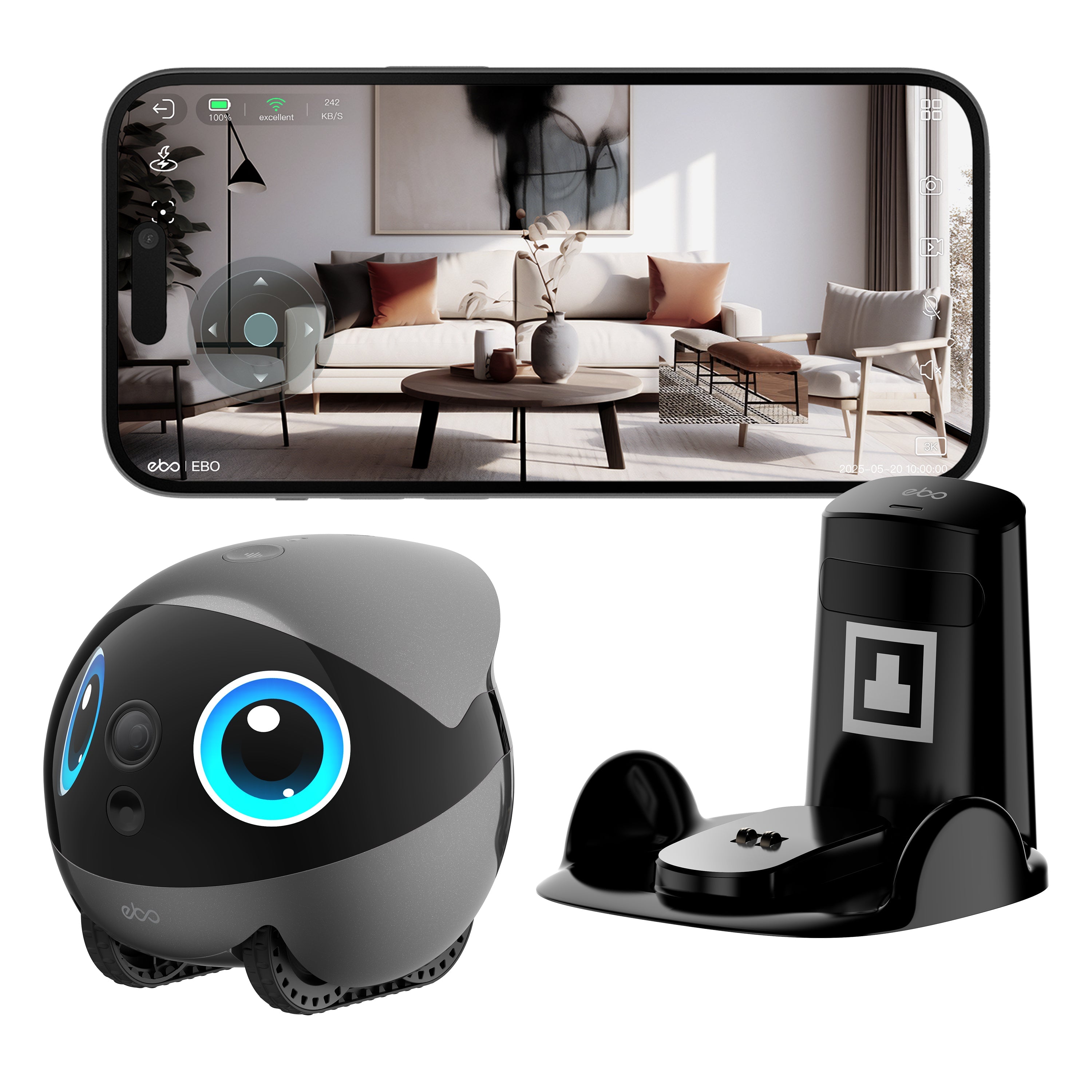 Enabot EBO Air 2 Plus Companion Robot, AI-Powered Smart Security Camera